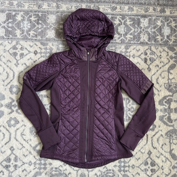 Athleta Quilted Hooded Jacket Size Medium - Picture 1 of 6